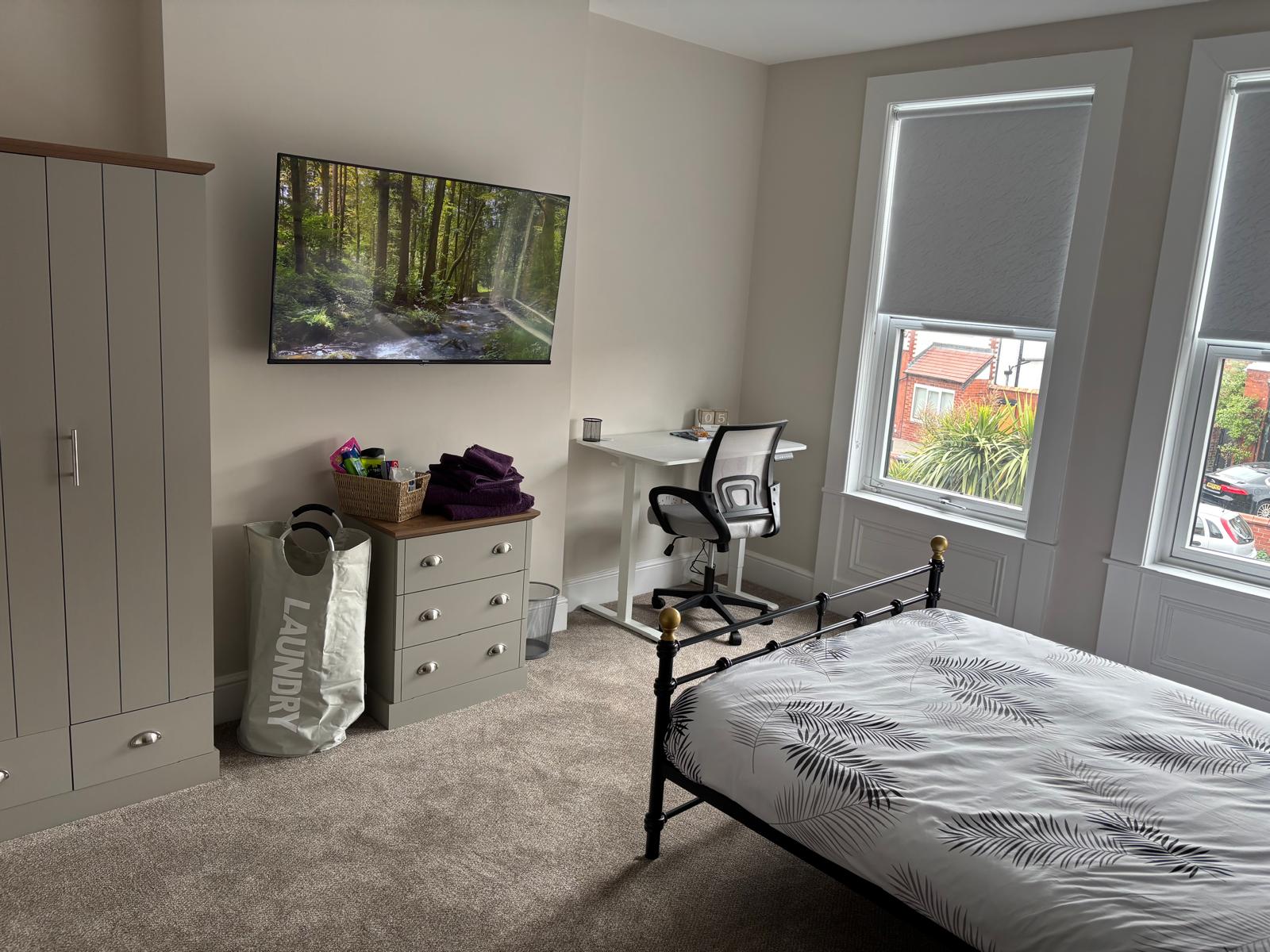 Bedroom with desk